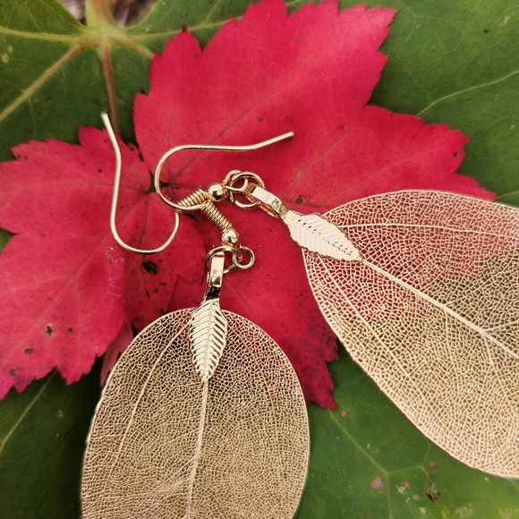 Natural leaf dipped in 24k yellow gold - Picture 5 of 7